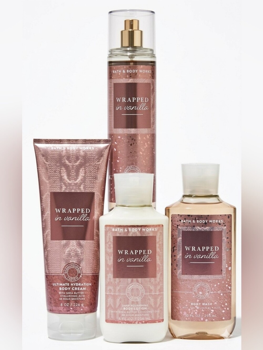 Bath & Body Works Wrapped in Vanilla Body Care Set